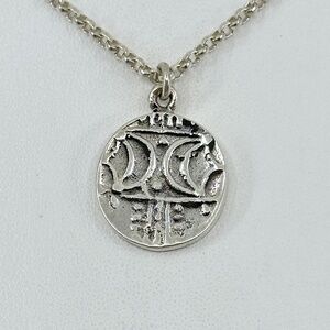 Sterling silver coin medal pendant necklace